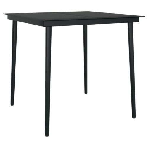 3-Piece Garden Dining Set with Cushions Black Poly Rattan - Image 4