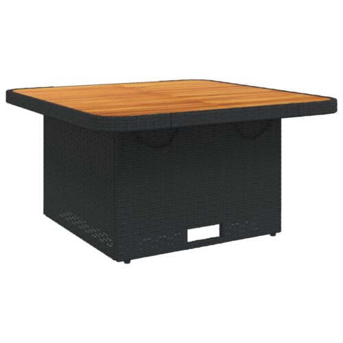 3-Piece Bistro Set with Cushions Black Poly Rattan - Image 4