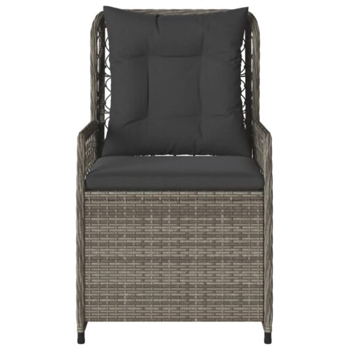 Reclining Garden Chairs 2pcs Grey Poly Rattan - Image 5