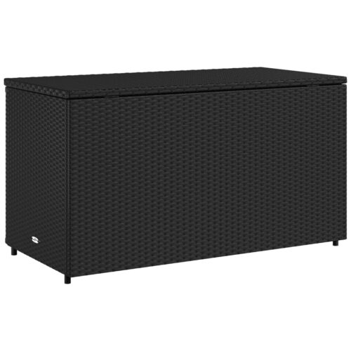Garden Storage Cabinet Black 110x55x60.5cm Poly Rattan - Image 9