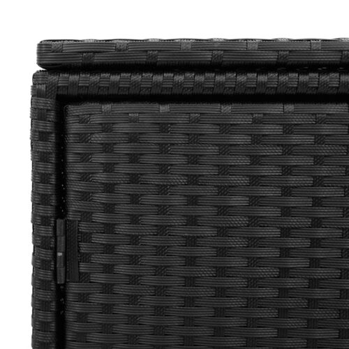 Garden Storage Cabinet Black 110x55x60.5cm Poly Rattan - Image 11