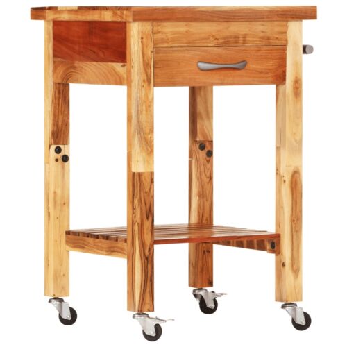 Kitchen Trolley 55x55x89cm Solid Wood Acacia - Image 2