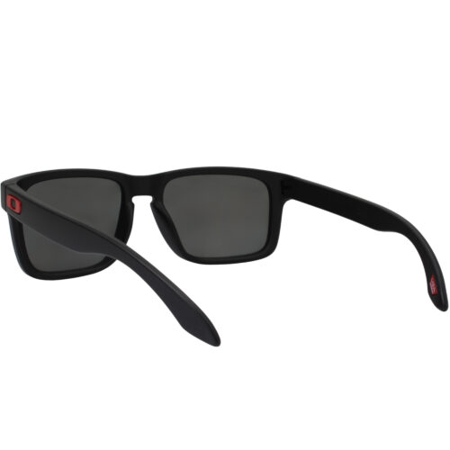 Oakley OO 9102-U255 Holbrook Matte Black Red Prizm Grey Lens Mens Sunglasses - Image 4