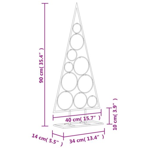LED Christmas Tree Lights Metal Steel Frame Xmas Decoration Black 90cm - Image 7