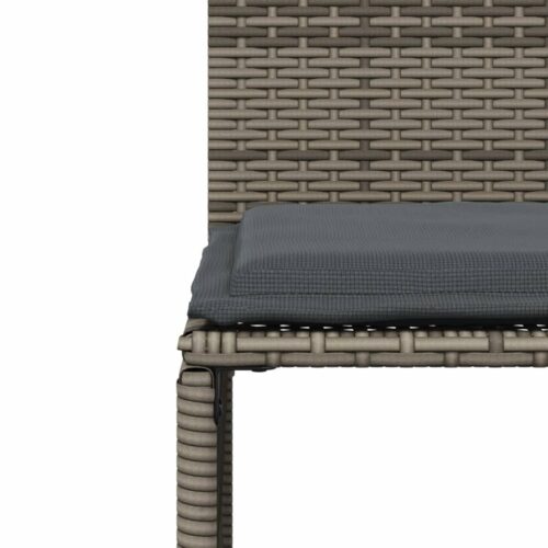 7-Piece Garden Dining Set with Cushions Grey Poly Rattan - Image 10