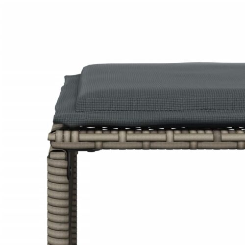 7-Piece Garden Dining Set with Cushions Grey Poly Rattan - Image 11