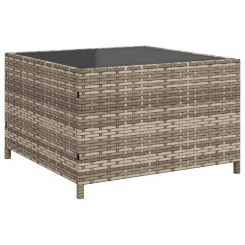 Garden Sofa with Table Cushions L-Shaped Grey Poly Rattan - Image 8
