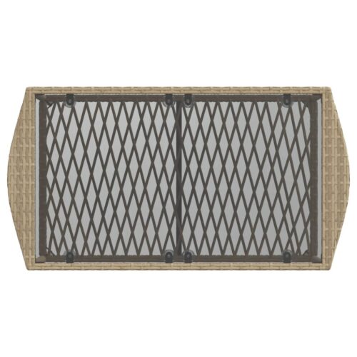 4-Piece Garden Sofa Set with Cushions Beige Poly Rattan - Image 9