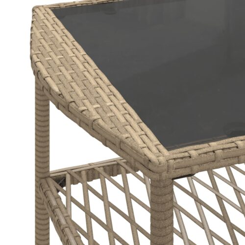 4-Piece Garden Sofa Set with Cushions Beige Poly Rattan - Image 12