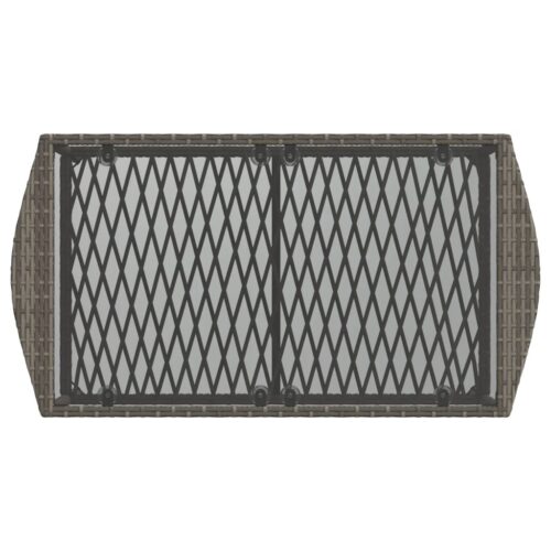 4-Piece Garden Sofa Set with Cushions Grey Poly Rattan - Image 9