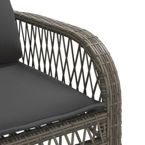 4-Piece Garden Sofa Set with Cushions Grey Poly Rattan - Image 11