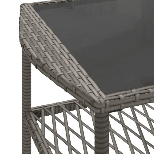 4-Piece Garden Sofa Set with Cushions Grey Poly Rattan - Image 12