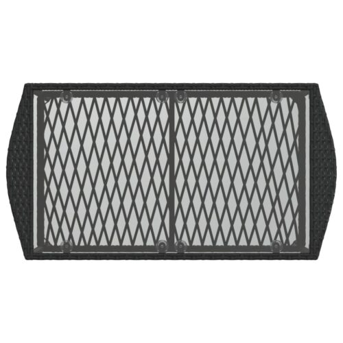 4-Piece Garden Sofa Set with Cushions Black Poly Rattan - Image 9
