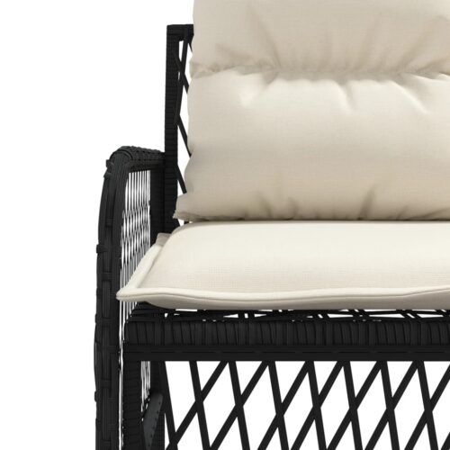 2-Piece Garden Sofa Set with Cushions Black Poly Rattan - Image 8