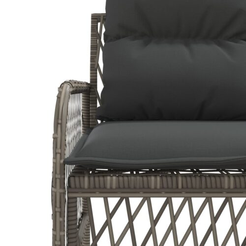 2-Piece Garden Sofa Set with Cushions Grey Poly Rattan - Image 8