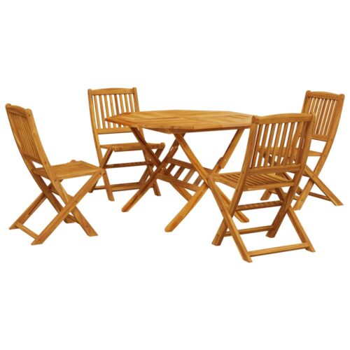 5-Piece Folding Garden Dining Set Solid Wood Acacia