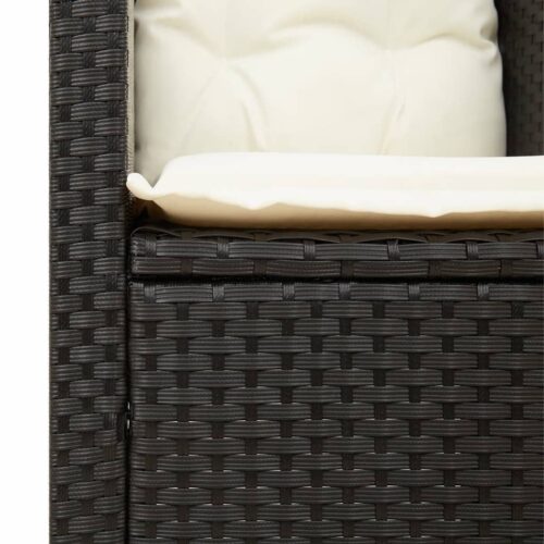 Garden Chair with Cushions Black Poly Rattan - Image 7