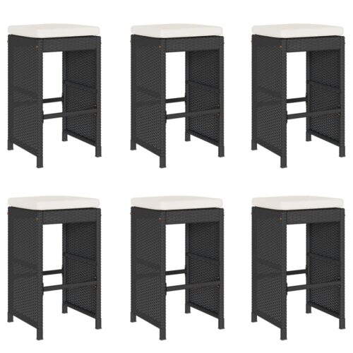 6x Garden Bar Stools with Cushions Wicker Rattan Outdoor Patio Dining Chairs - Image 10