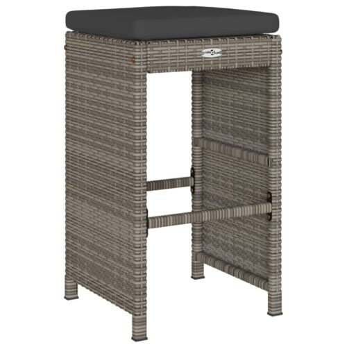 6x Garden Bar Stools with Cushions Wicker Rattan Outdoor Patio Dining Chairs - Image 6