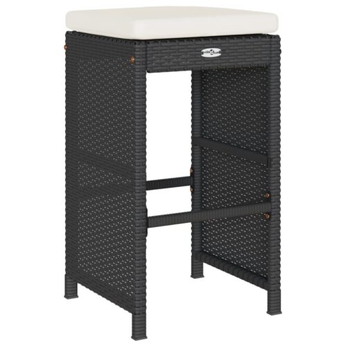 4x Garden Bar Stools with Cushions Wicker Rattan Outdoor Patio Dining Chairs - Image 6