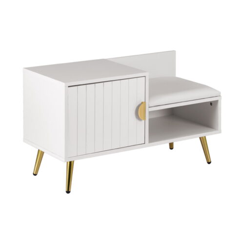 Artiss Shoe Rack Cabinet Bench 6 Pairs White - Image 3