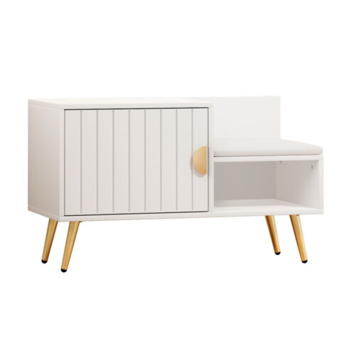 Artiss Shoe Rack Cabinet Bench 6 Pairs White - Image 7