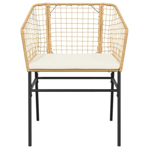 Garden Chairs 2pcs with Cushions Brown Poly Rattan - Image 5