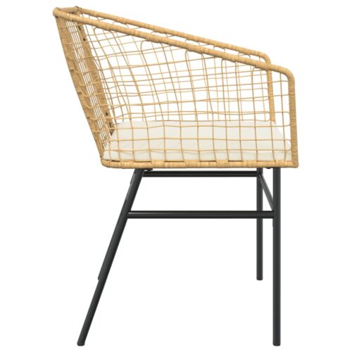 Garden Chairs 2pcs with Cushions Brown Poly Rattan - Image 6