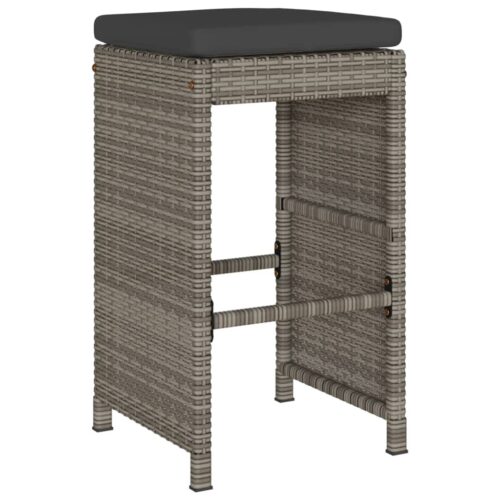 4x Garden Bar Stools with Cushions Wicker Rattan Outdoor Patio Dining Chairs - Image 3