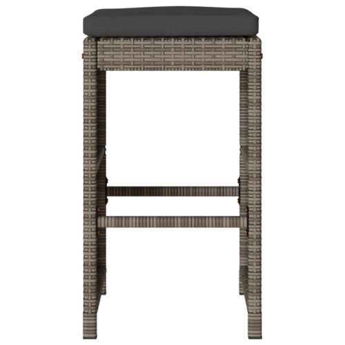 4x Garden Bar Stools with Cushions Wicker Rattan Outdoor Patio Dining Chairs - Image 4