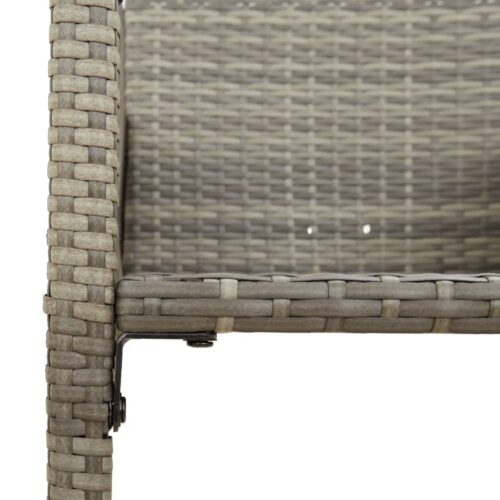 2x Garden Bar Stools Grey Wicker Rattan Outdoor Patio Dining Chairs - Image 8