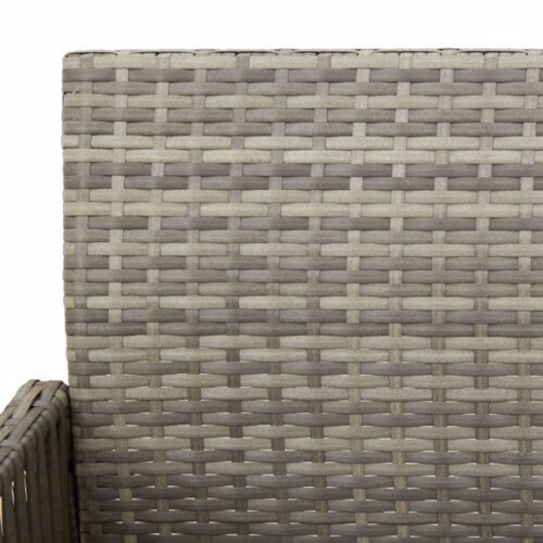2x Garden Bar Stools Grey Wicker Rattan Outdoor Patio Dining Chairs - Image 9