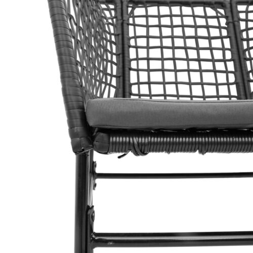 Garden Chairs 2pcs with Cushions Black Poly Rattan - Image 8