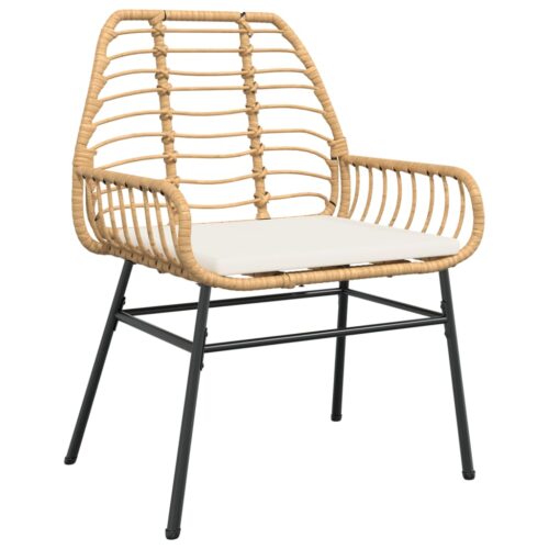 Garden Chairs 2pcs with Cushions Brown Poly Rattan - Image 4