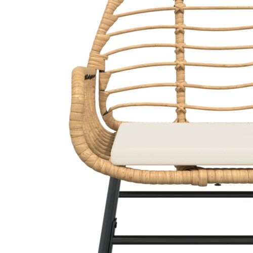 Garden Chairs 2pcs with Cushions Brown Poly Rattan - Image 8