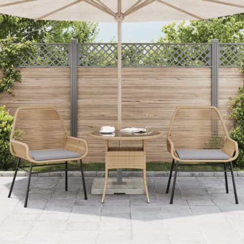 Garden Chairs 2pcs with Cushions Brown Poly Rattan - Image 3