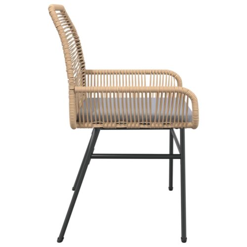 Garden Chairs 2pcs with Cushions Brown Poly Rattan - Image 6