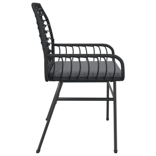 Garden Chairs 2pcs with Cushions Black Poly Rattan - Image 6