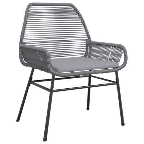 Garden Chairs 2pcs with Cushions Grey Poly Rattan - Image 4
