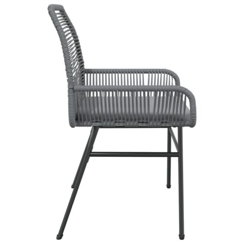 Garden Chairs 2pcs with Cushions Grey Poly Rattan - Image 6