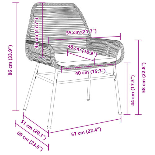 Garden Chairs 2pcs with Cushions Grey Poly Rattan - Image 9