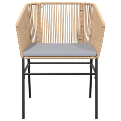 Garden Chairs 2pcs with Cushions Brown Poly Rattan - Image 5