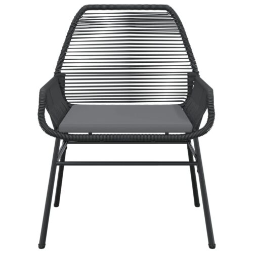 Garden Chairs 2pcs with Cushions Black Poly Rattan - Image 5