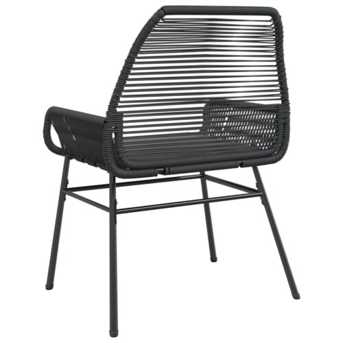 Garden Chairs 2pcs with Cushions Black Poly Rattan - Image 7