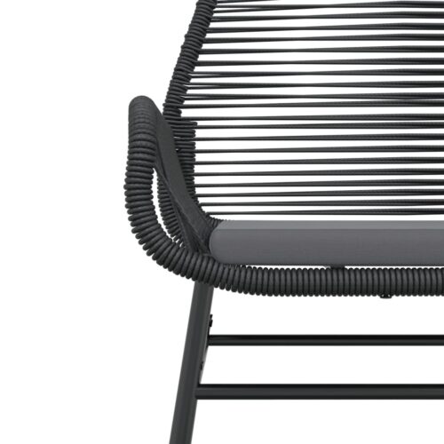 Garden Chairs 2pcs with Cushions Black Poly Rattan - Image 8