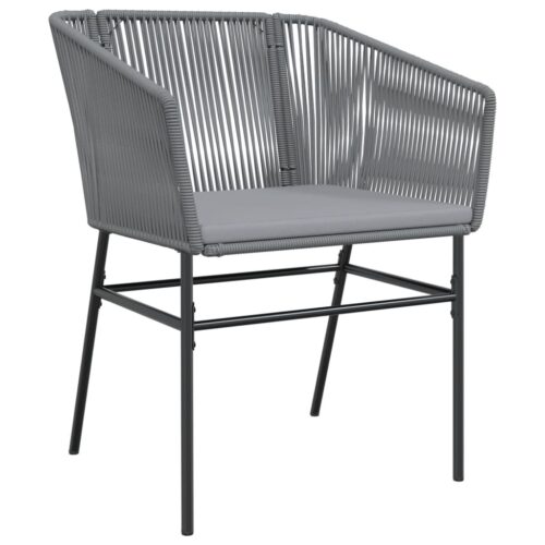 Garden Chairs 2pcs with Cushions Grey Poly Rattan - Image 4