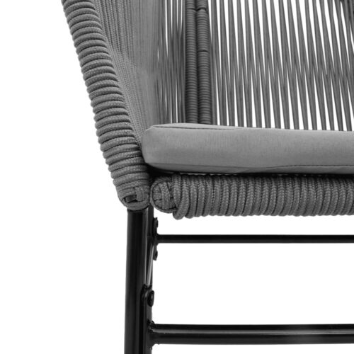 Garden Chairs 2pcs with Cushions Grey Poly Rattan - Image 8