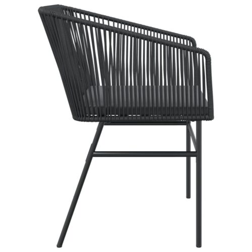 Garden Chairs 2pcs with Cushions Black Poly Rattan - Image 6