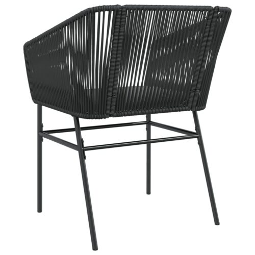 Garden Chairs 2pcs with Cushions Black Poly Rattan - Image 7