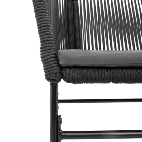 Garden Chairs 2pcs with Cushions Black Poly Rattan - Image 8